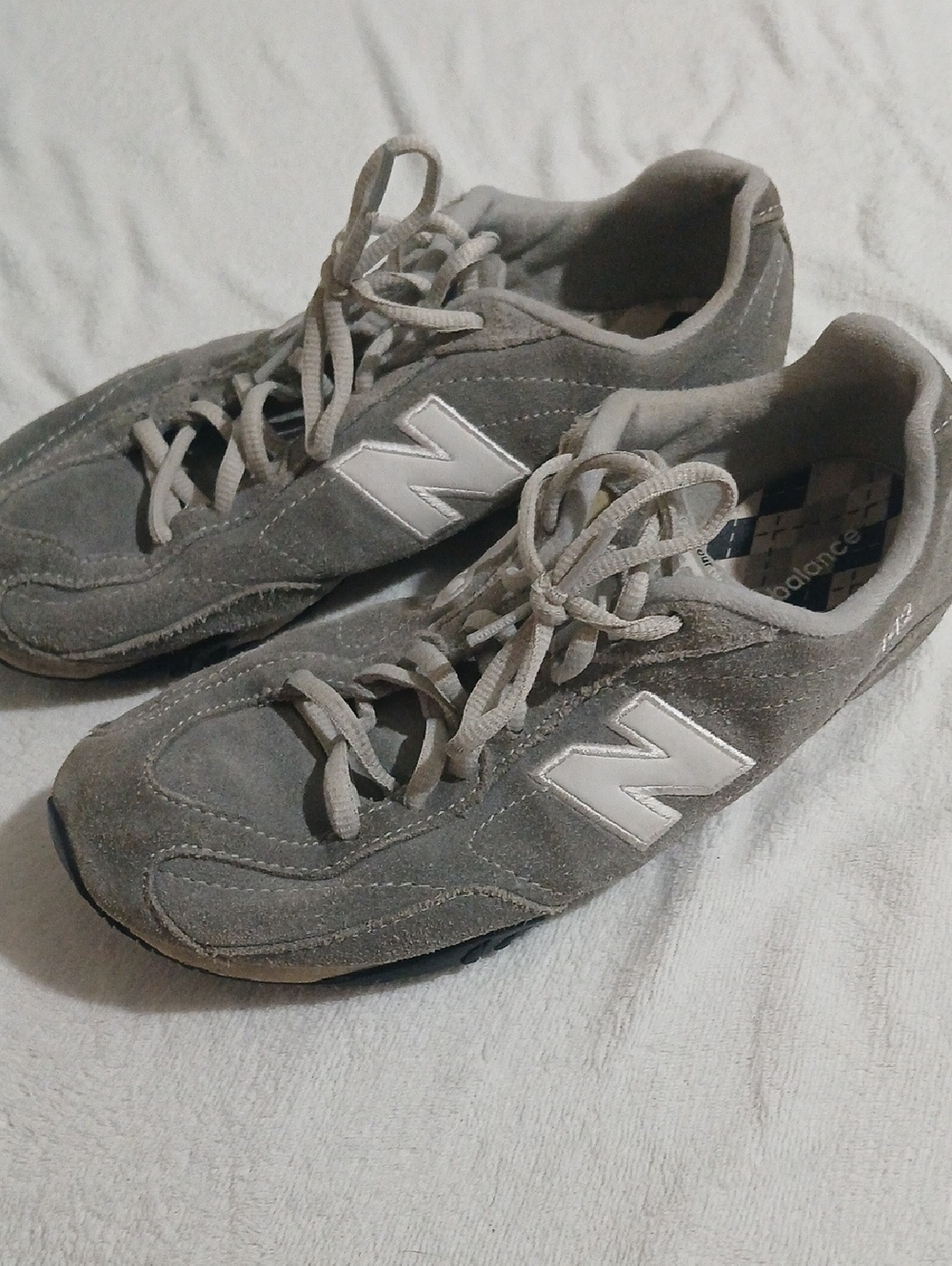 New Balance Gray Suede Athletic Sneakers 442